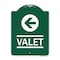 Signmission Designer Series Sign-Valet Left Arrow, Green & White Aluminum Sign, 18" x 24", GW-1824-22771 A-DES-GW-1824-22771 - alternate 1